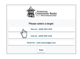 Hometown Banks Mobile Banking Login Window