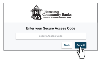 Hometown Banks Mobile Banking Login Window