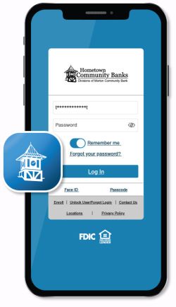 Hometown Community Banks app lock screen